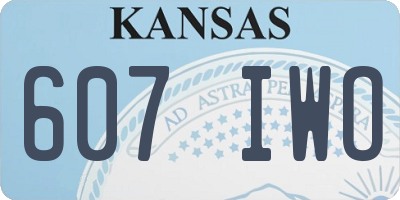 KS license plate 607IWO