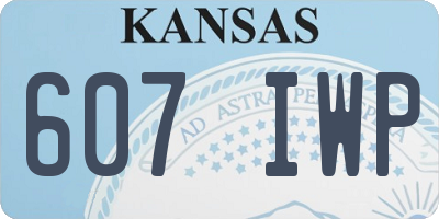 KS license plate 607IWP