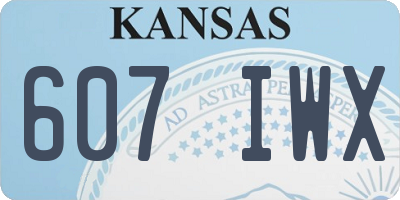KS license plate 607IWX