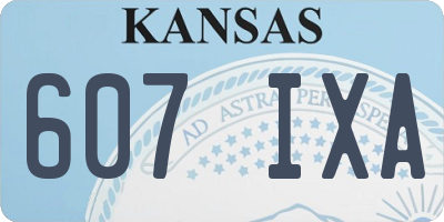 KS license plate 607IXA