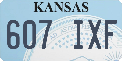 KS license plate 607IXF