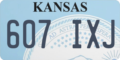 KS license plate 607IXJ