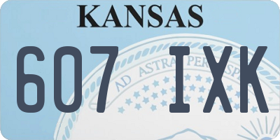 KS license plate 607IXK