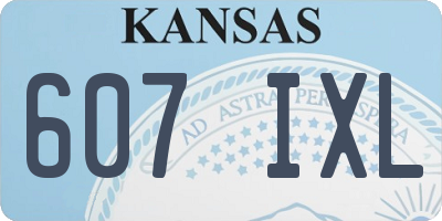 KS license plate 607IXL