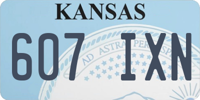 KS license plate 607IXN