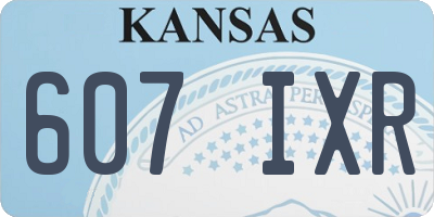 KS license plate 607IXR