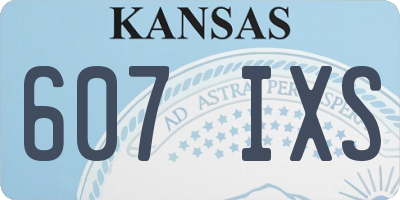 KS license plate 607IXS