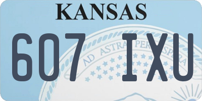KS license plate 607IXU