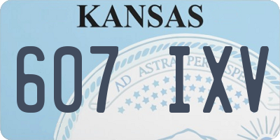 KS license plate 607IXV