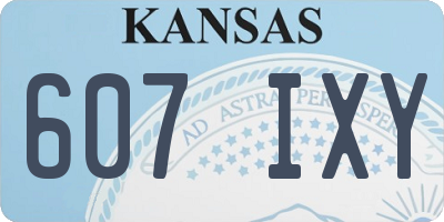 KS license plate 607IXY