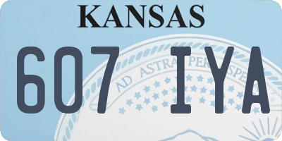 KS license plate 607IYA