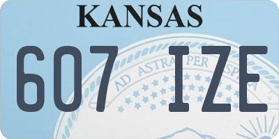 KS license plate 607IZE