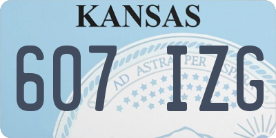 KS license plate 607IZG