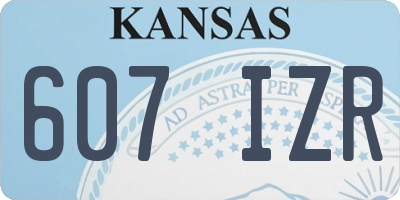 KS license plate 607IZR