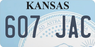 KS license plate 607JAC