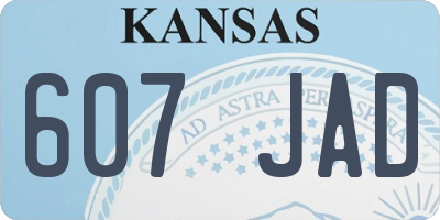 KS license plate 607JAD