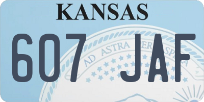 KS license plate 607JAF