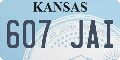 KS license plate 607JAI