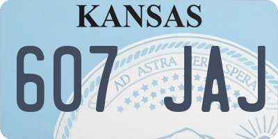KS license plate 607JAJ