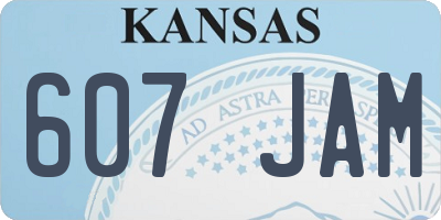 KS license plate 607JAM