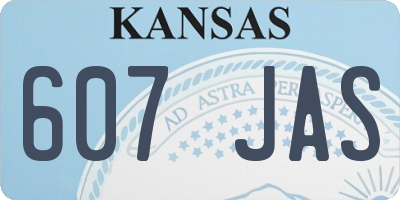 KS license plate 607JAS