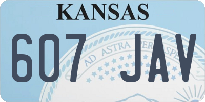 KS license plate 607JAV