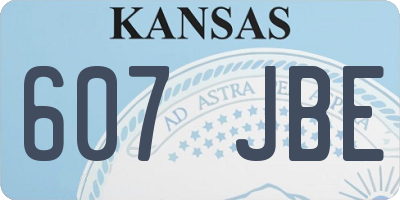 KS license plate 607JBE