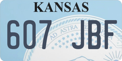 KS license plate 607JBF