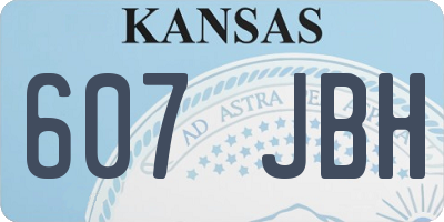 KS license plate 607JBH