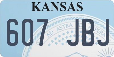 KS license plate 607JBJ