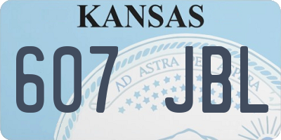 KS license plate 607JBL