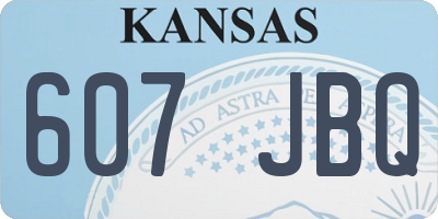 KS license plate 607JBQ