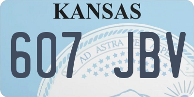 KS license plate 607JBV