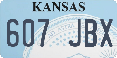 KS license plate 607JBX