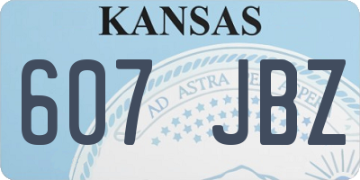 KS license plate 607JBZ