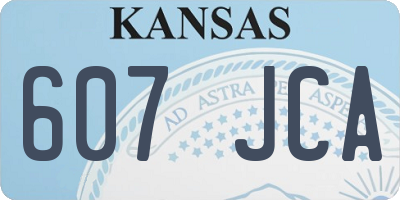 KS license plate 607JCA
