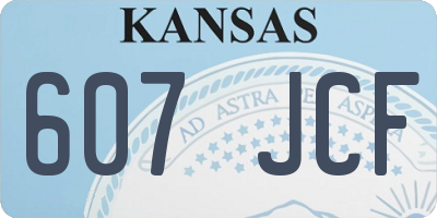 KS license plate 607JCF