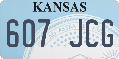 KS license plate 607JCG