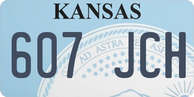 KS license plate 607JCH