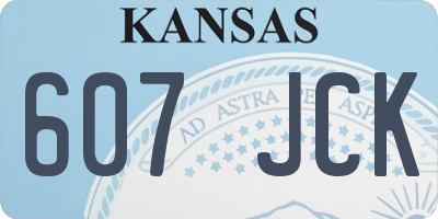 KS license plate 607JCK
