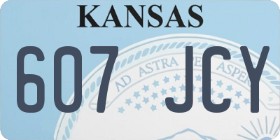 KS license plate 607JCY