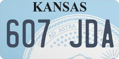 KS license plate 607JDA