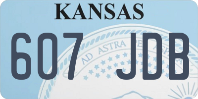 KS license plate 607JDB