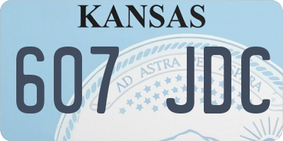 KS license plate 607JDC