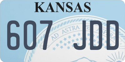 KS license plate 607JDD