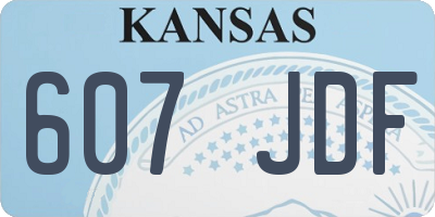 KS license plate 607JDF