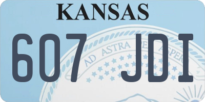 KS license plate 607JDI