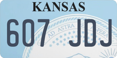 KS license plate 607JDJ