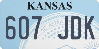 KS license plate 607JDK