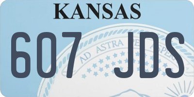 KS license plate 607JDS